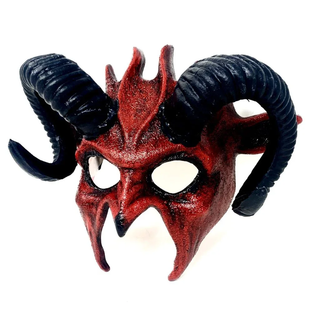 Krampus Ram Goat Demon with Horns Devil Halloween Masquerade Masks Party Mask